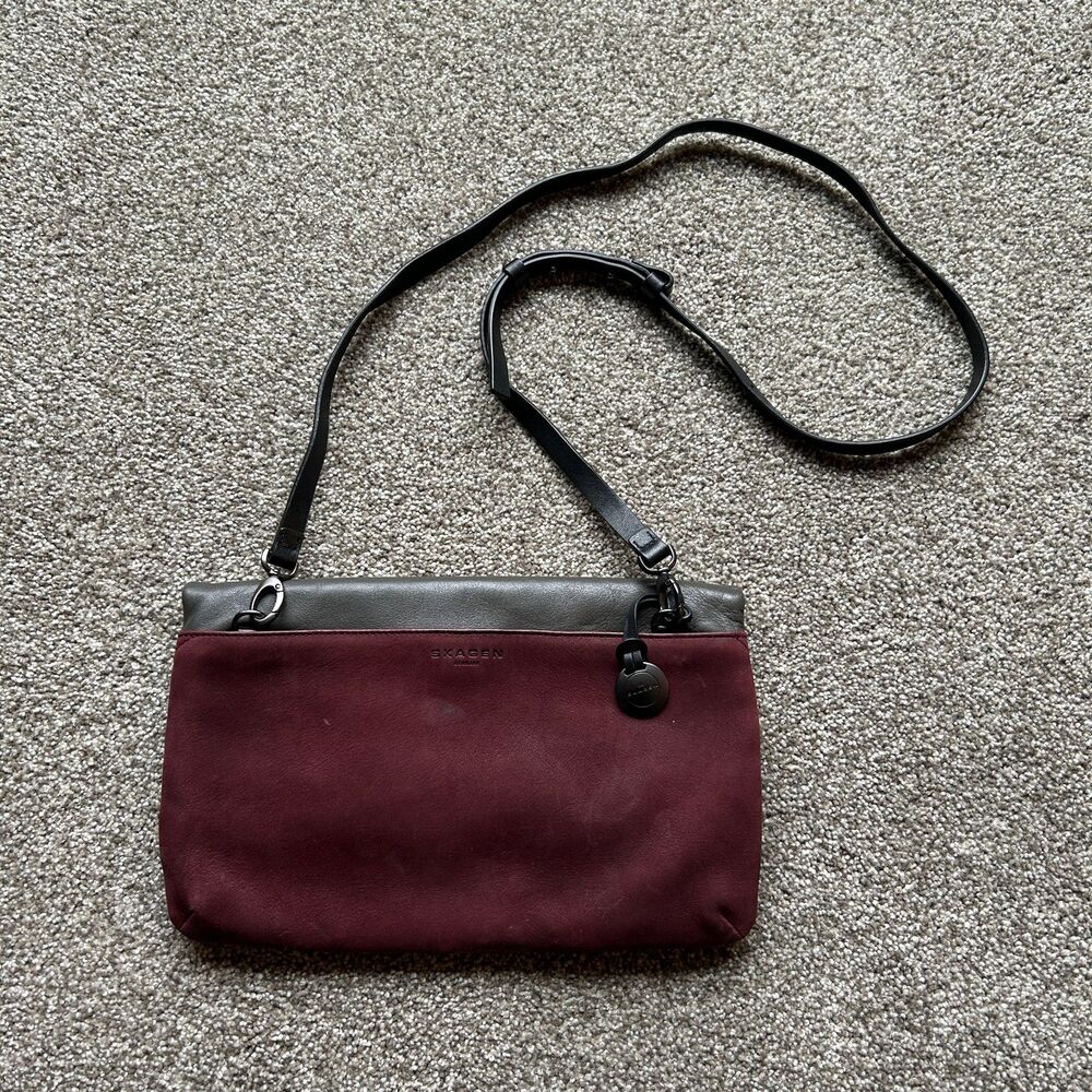 SKAGEN DENMARK CROSSBODY PURSE FOLD OVER BAG RED